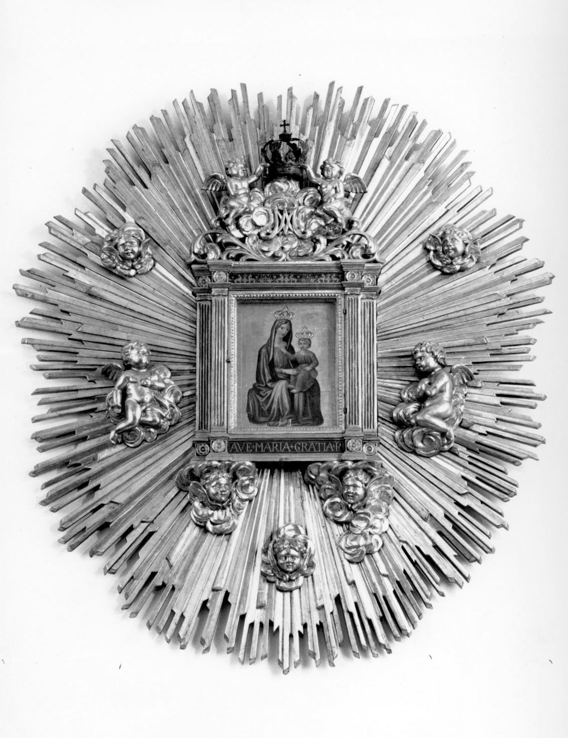 Madonna con Bambino in trono (dipinto) - ambito toscano (sec. XIX)
