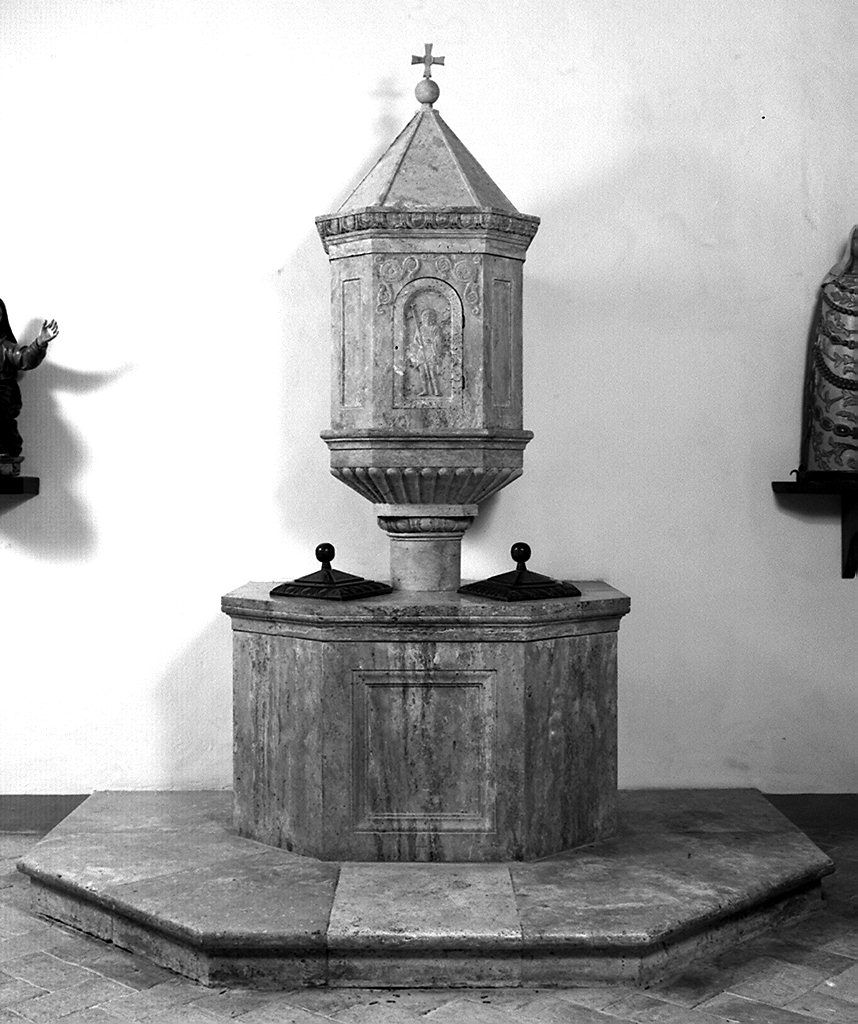 Cristo risorto (fonte battesimale) - bottega toscana (prima metà sec. XVII)