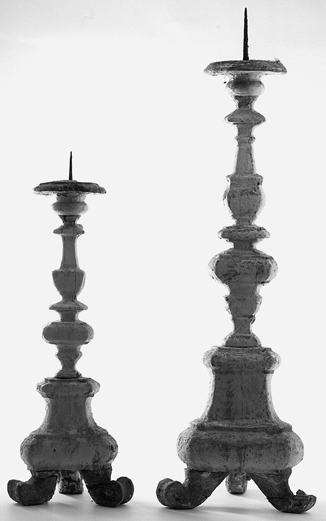 candeliere d'altare, serie - bottega toscana (seconda metà sec. XVIII)