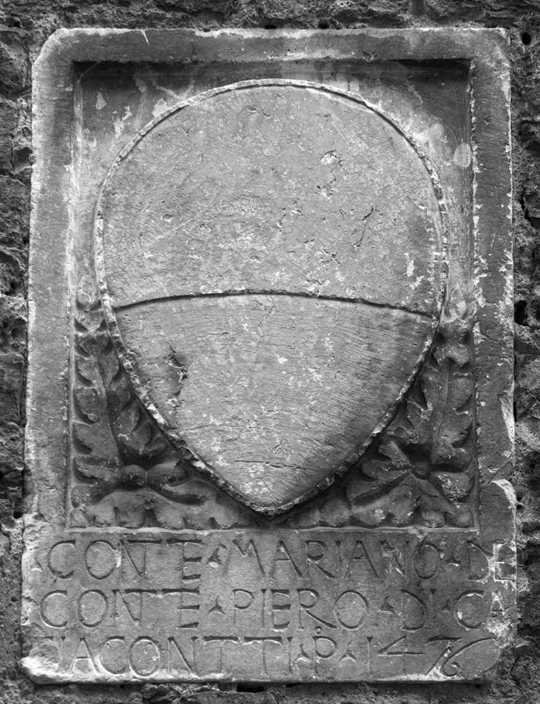 stemma gentilizio della famiglia Cacciaconti (rilievo) - bottega senese (sec. XV)