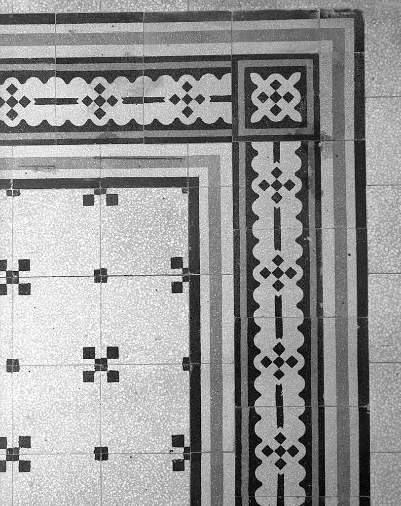 motivo decorativo geometrico (pavimento, elemento d'insieme) - produzione toscana (sec. XX)