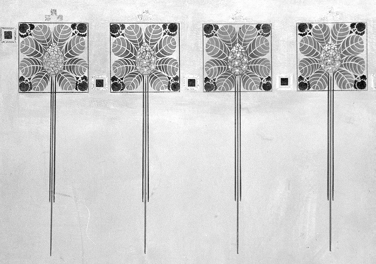 motivo decorativo floreale (dipinto, elemento d'insieme) - ambito fiorentino (sec. XX)