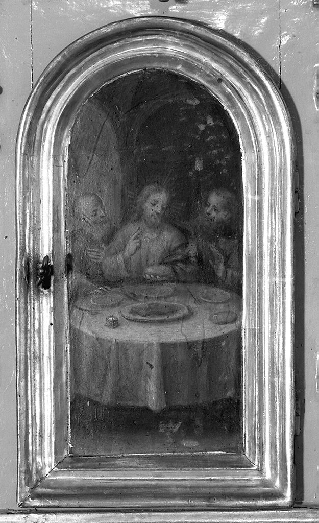 cena in Emmaus (sportello di tabernacolo, elemento d'insieme) - ambito senese (secc. XVIII/ XIX)