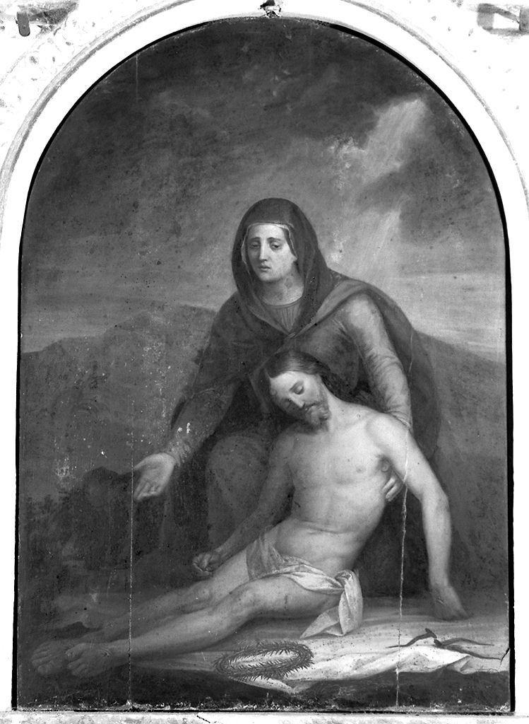 pietà (dipinto, elemento d'insieme) di Sorbini Candido (secondo quarto sec. XIX)