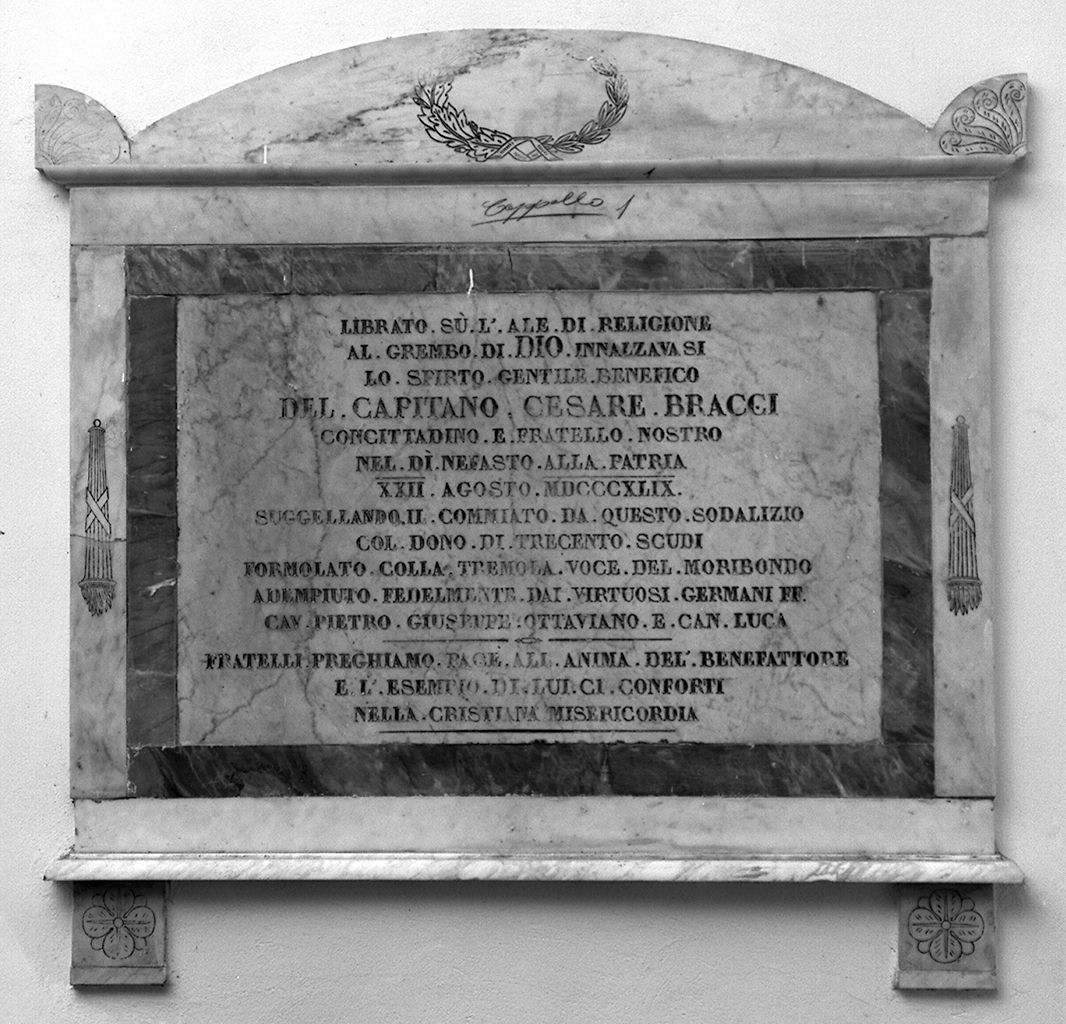 lapide tombale - ambito italiano (sec. XIX)