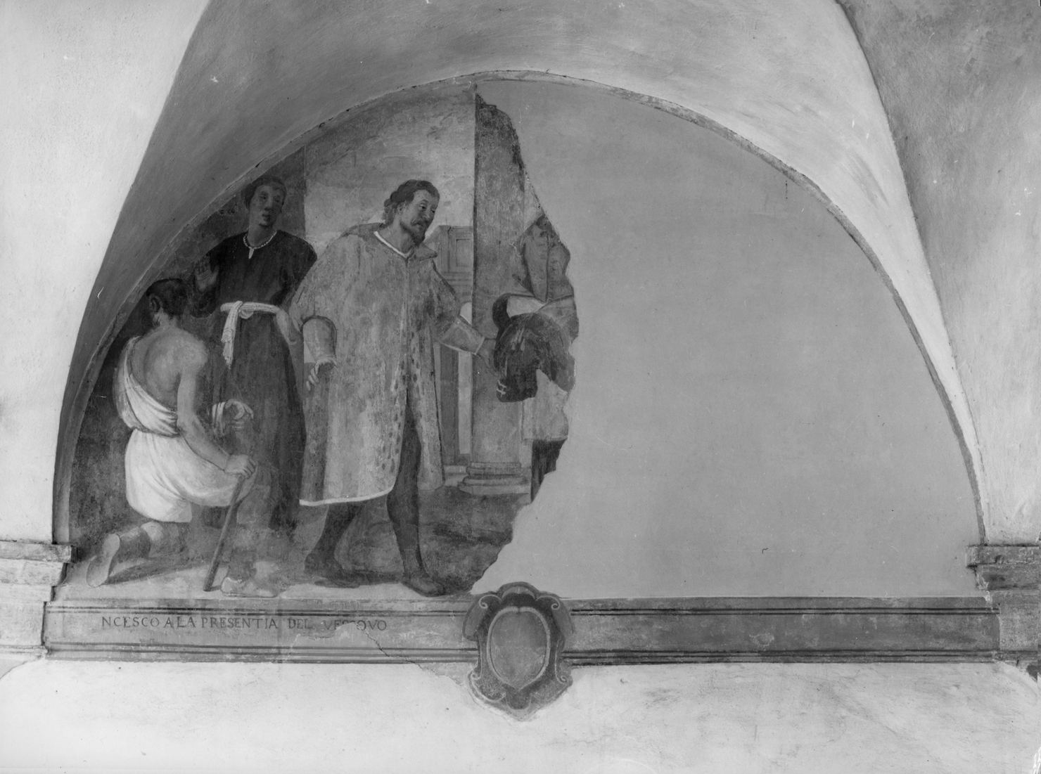 San Francesco d'Assisi rinuncia ai beni del padre (dipinto, ciclo) di Ferrucci Nicodemo (attribuito) (sec. XVII)