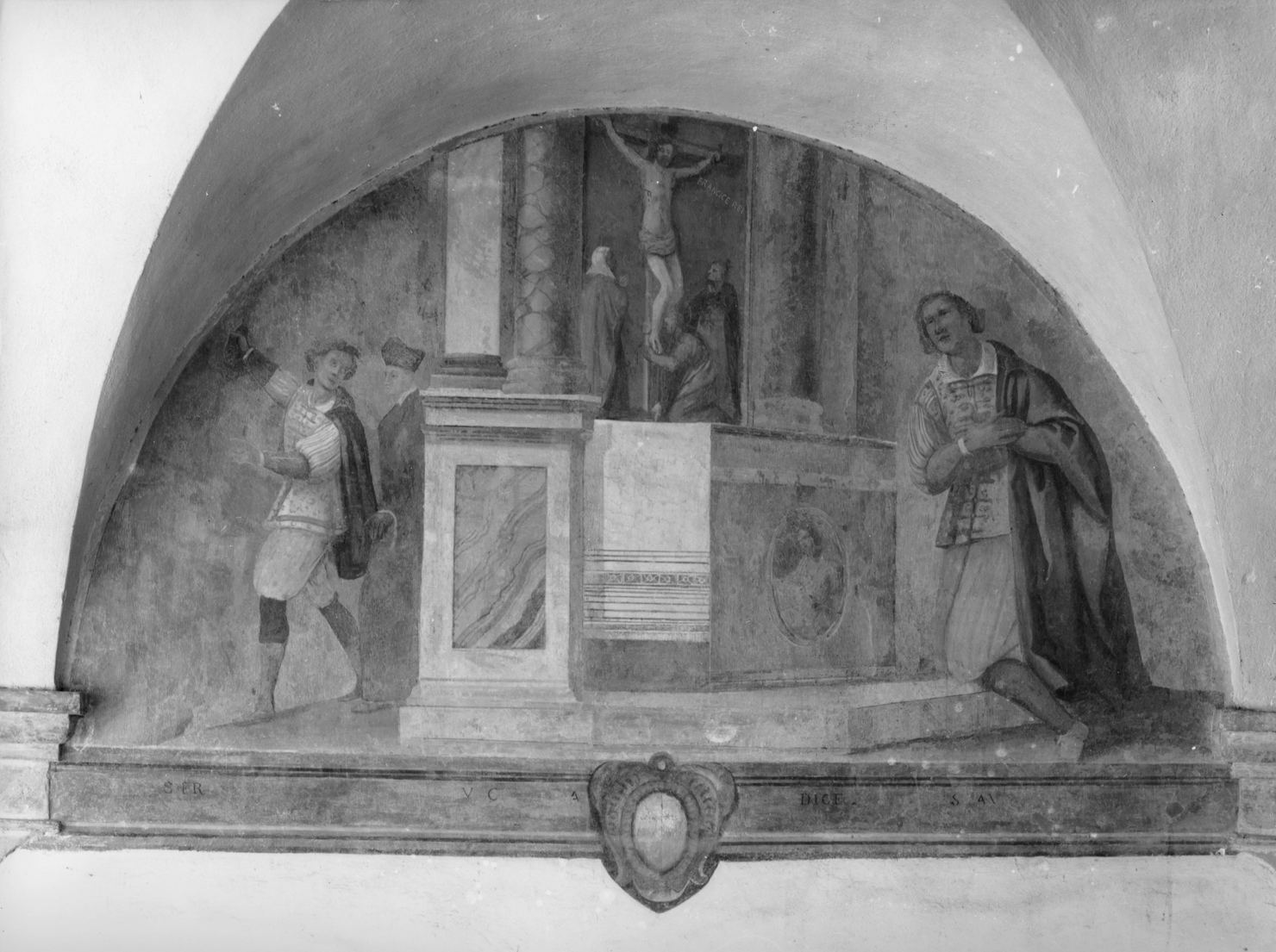 miracolo del crocifisso di San Damiano (dipinto, ciclo) di Ferrucci Nicodemo (attribuito) (sec. XVII)
