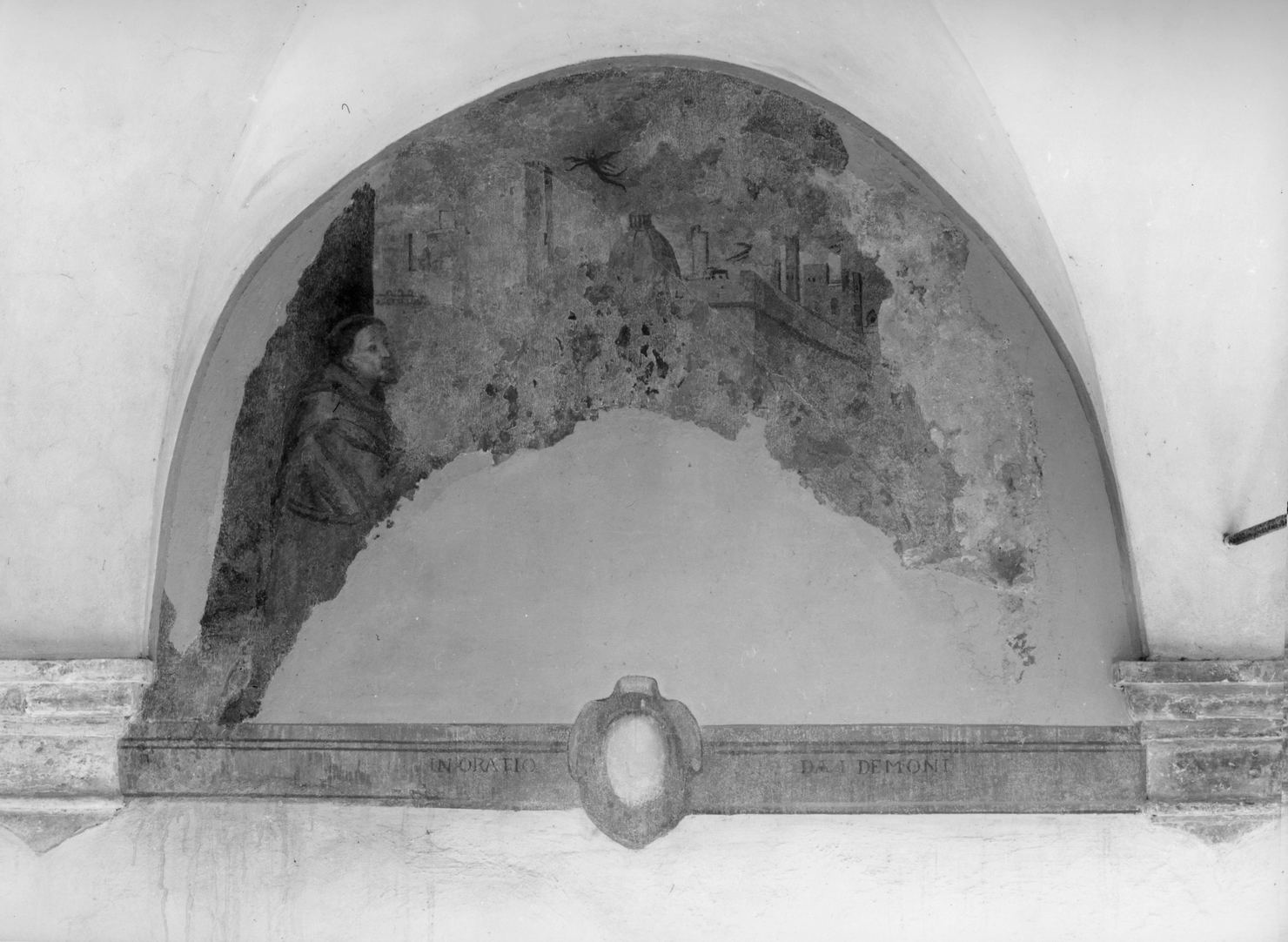 San Francesco d'Assisi caccia i diavoli da Arezzo (dipinto, ciclo) di Ferrucci Nicodemo (attribuito) (sec. XVII)