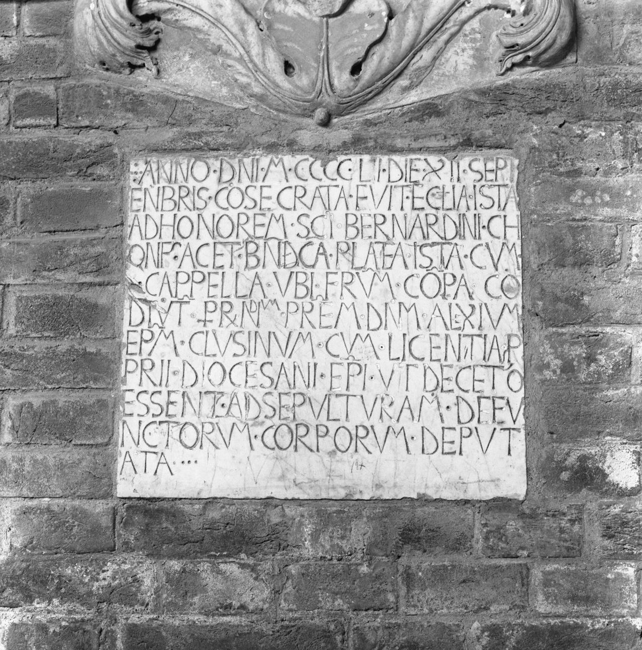 lapide documentaria - bottega senese (sec. XV)