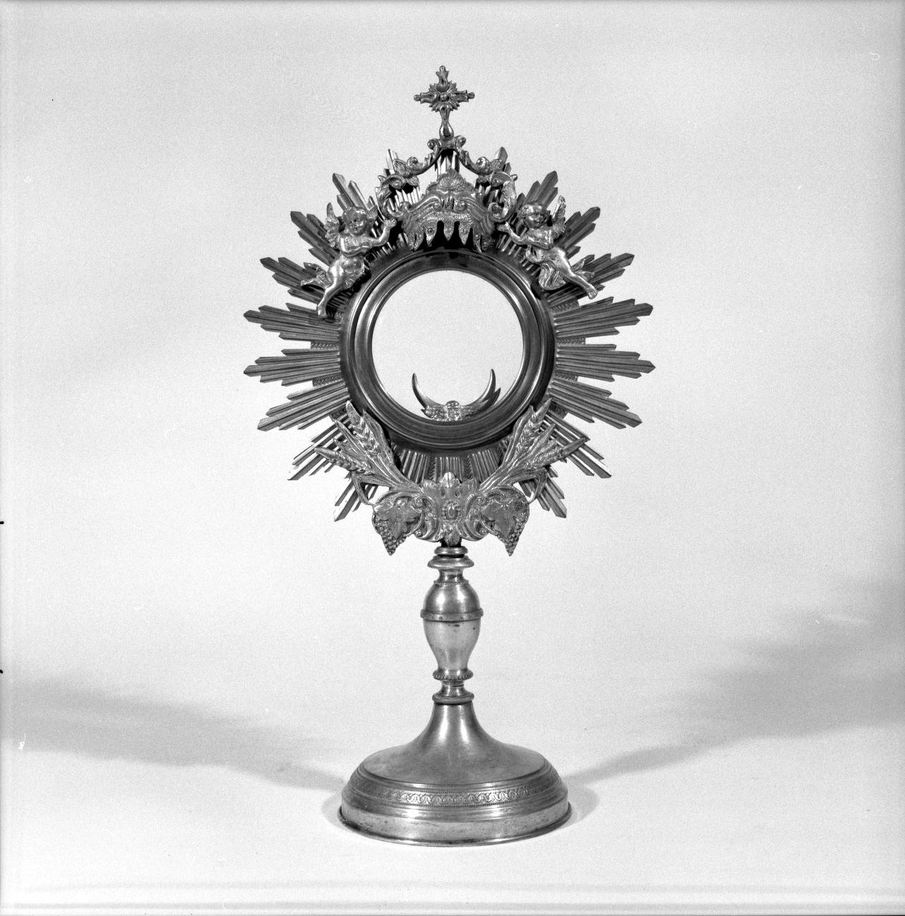 ostensorio - a raggiera - bottega senese (secc. XIX/ XX)