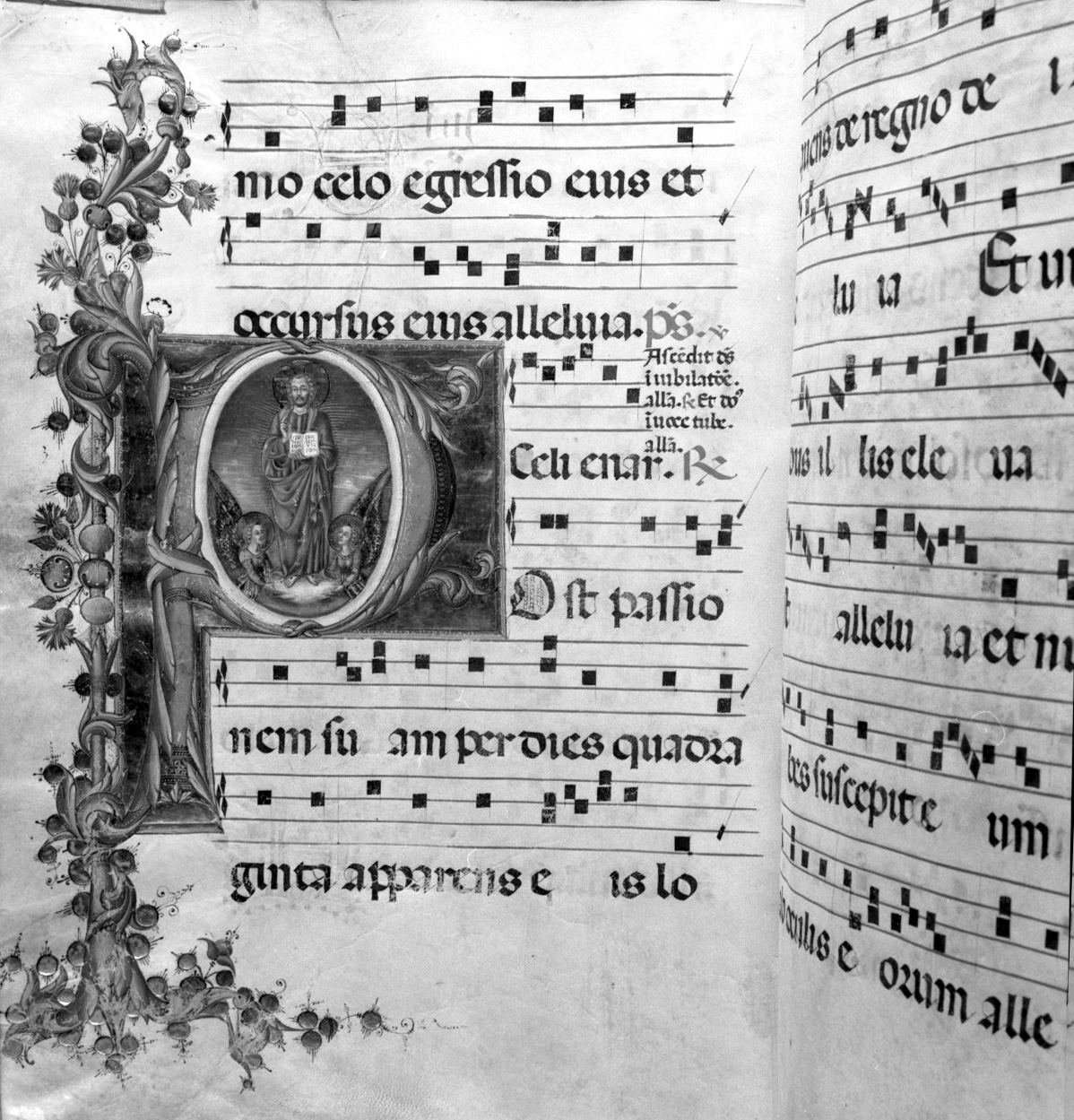 ascensione di Cristo (miniatura, elemento d'insieme) - ambito senese, ambito senese (sec. XV, sec. XV)