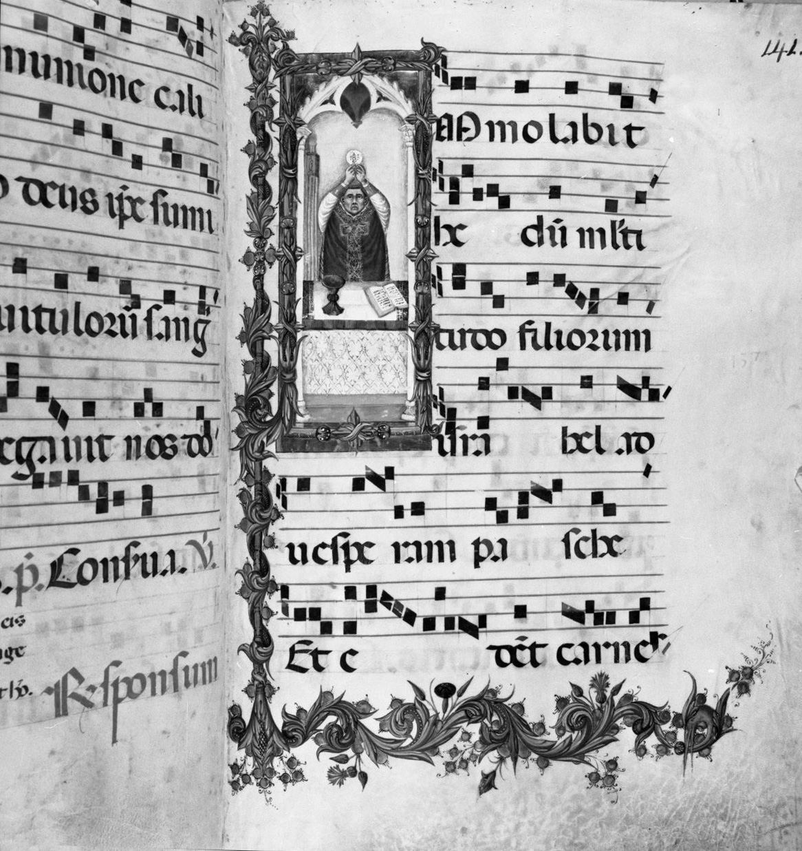 Eucaristia (miniatura, elemento d'insieme) - ambito senese, ambito senese (sec. XV, sec. XV)