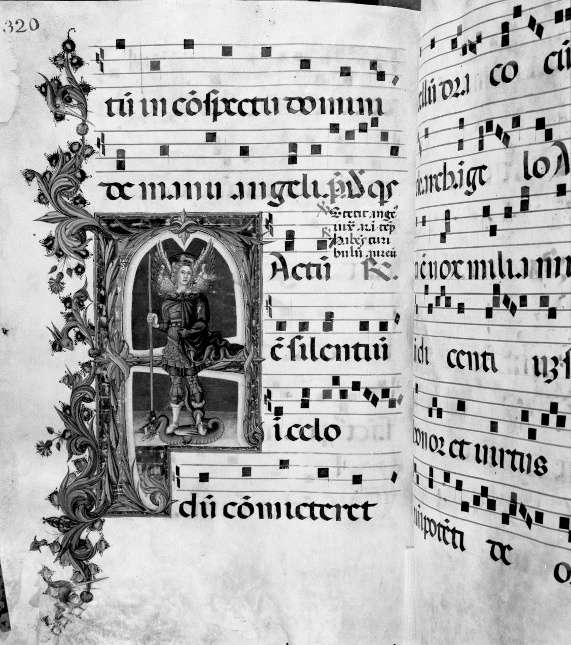 San Michele Arcangelo schiaccia il demonio (miniatura, elemento d'insieme) - ambito senese, ambito senese (sec. XV, sec. XV)