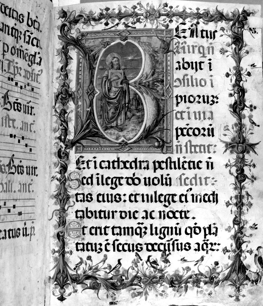 David (miniatura, elemento d'insieme) di Matteo di Giovanni di Bartolo (attribuito) (sec. XV)