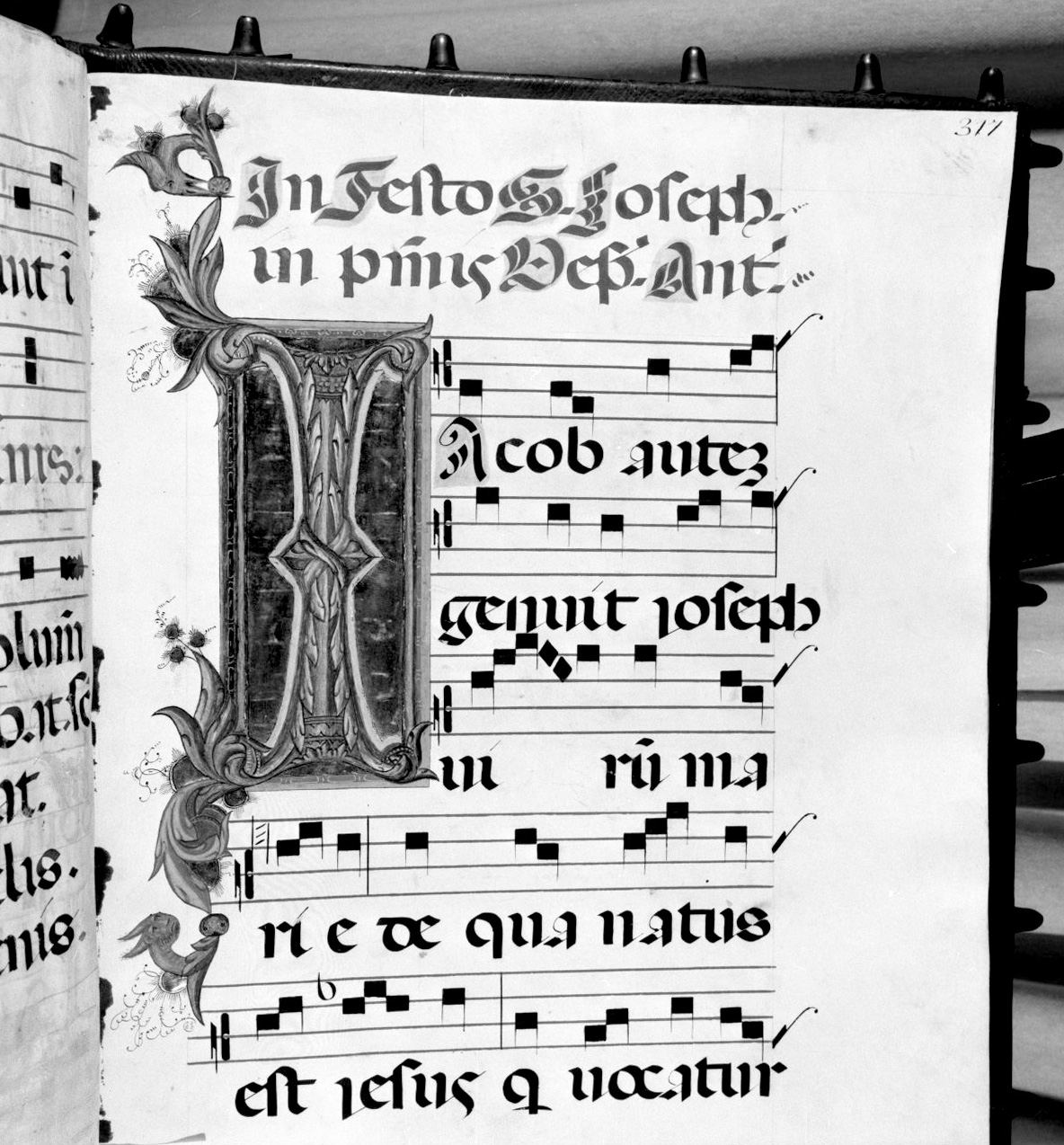 lettera vegetalizzata (miniatura, elemento d'insieme) - ambito senese, ambito senese (sec. XV, sec. XIX)