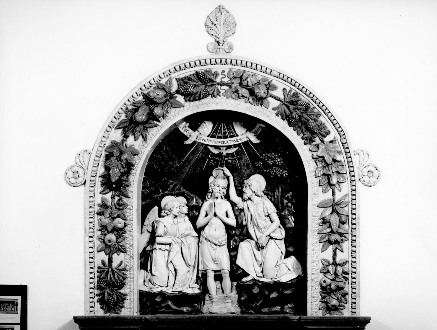 battesimo di Cristo (rilievo) di Della Robbia Andrea (bottega) (fine sec. XV)