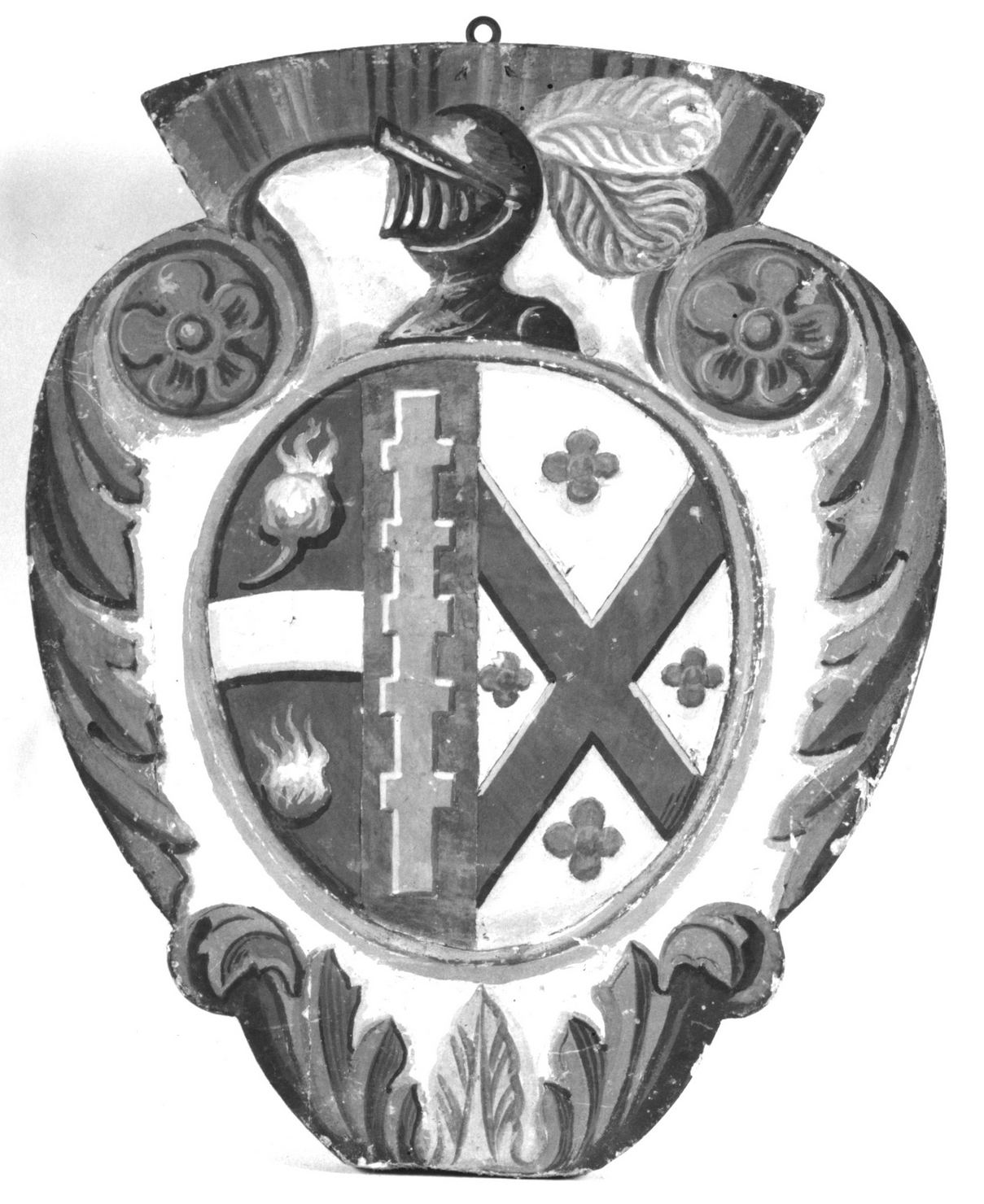 stemma gentilizio della famiglia Martinetti (dipinto, elemento d'insieme) - ambito senese (sec. XIX)