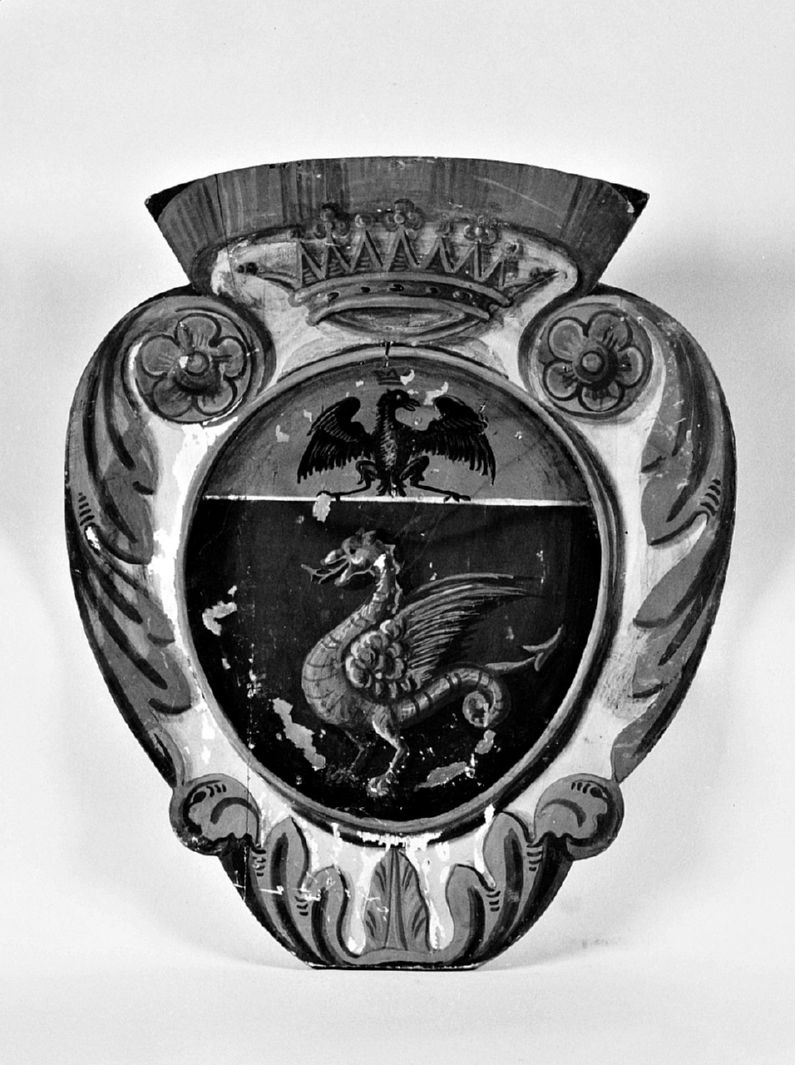 stemma gentilizio della famiglia Borghesi (dipinto, elemento d'insieme) - ambito senese (ultimo quarto sec. XIX)