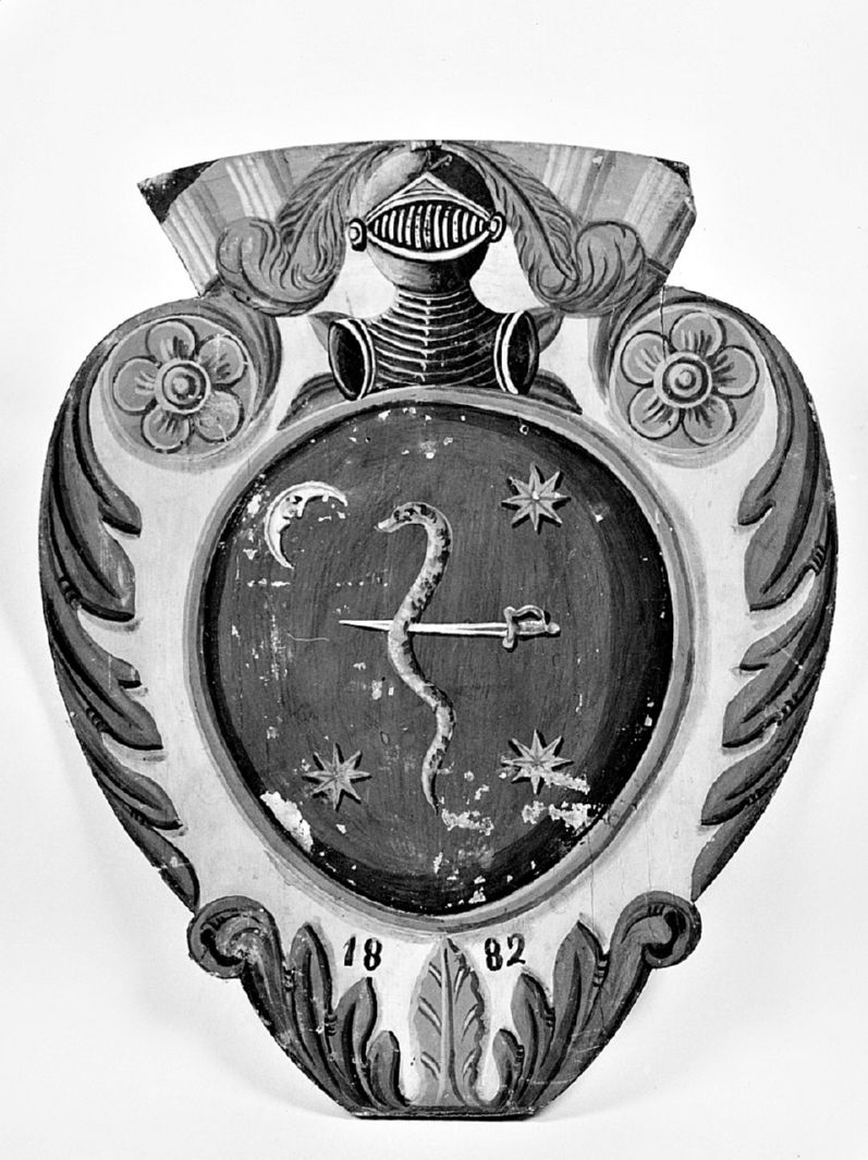 stemma gentilizio della famiglia Vegni (dipinto, elemento d'insieme) - ambito senese (sec. XIX)