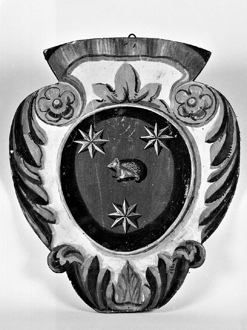 stemma gentilizio della famiglia Ricci (dipinto, elemento d'insieme) - ambito senese (sec. XIX)