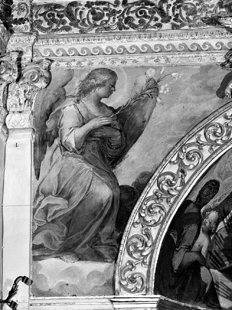 Annunciazione (dipinto, elemento d'insieme) di Pisani Giovan Paolo (sec. XVII)