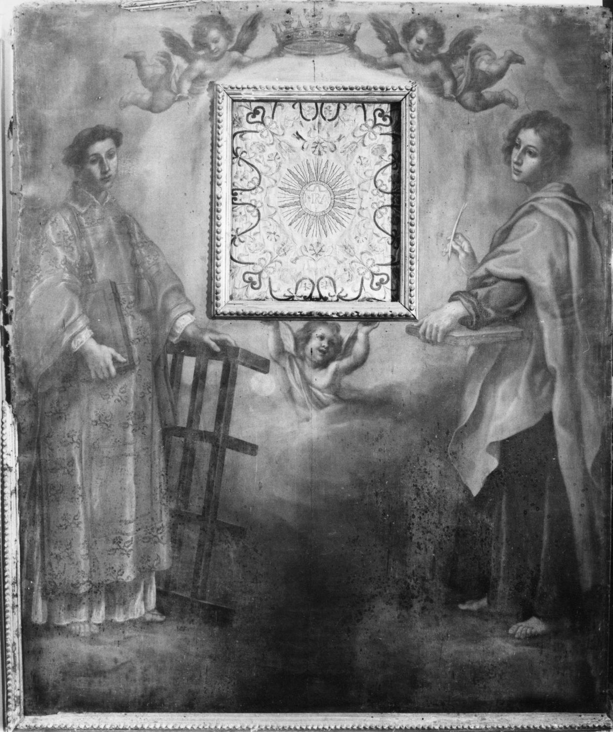 San Lorenzo e San giovanni Evangelista (dipinto) di Curradi Francesco (prima metà sec. XVII)