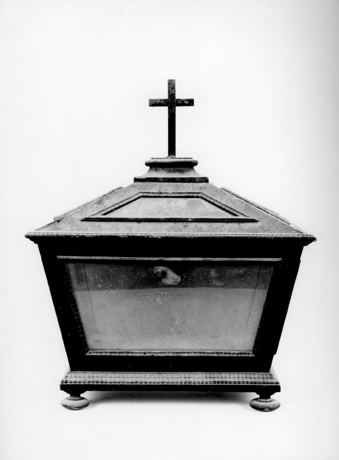 reliquiario a teca - a urna - bottega italiana (ultimo quarto sec. XIX)