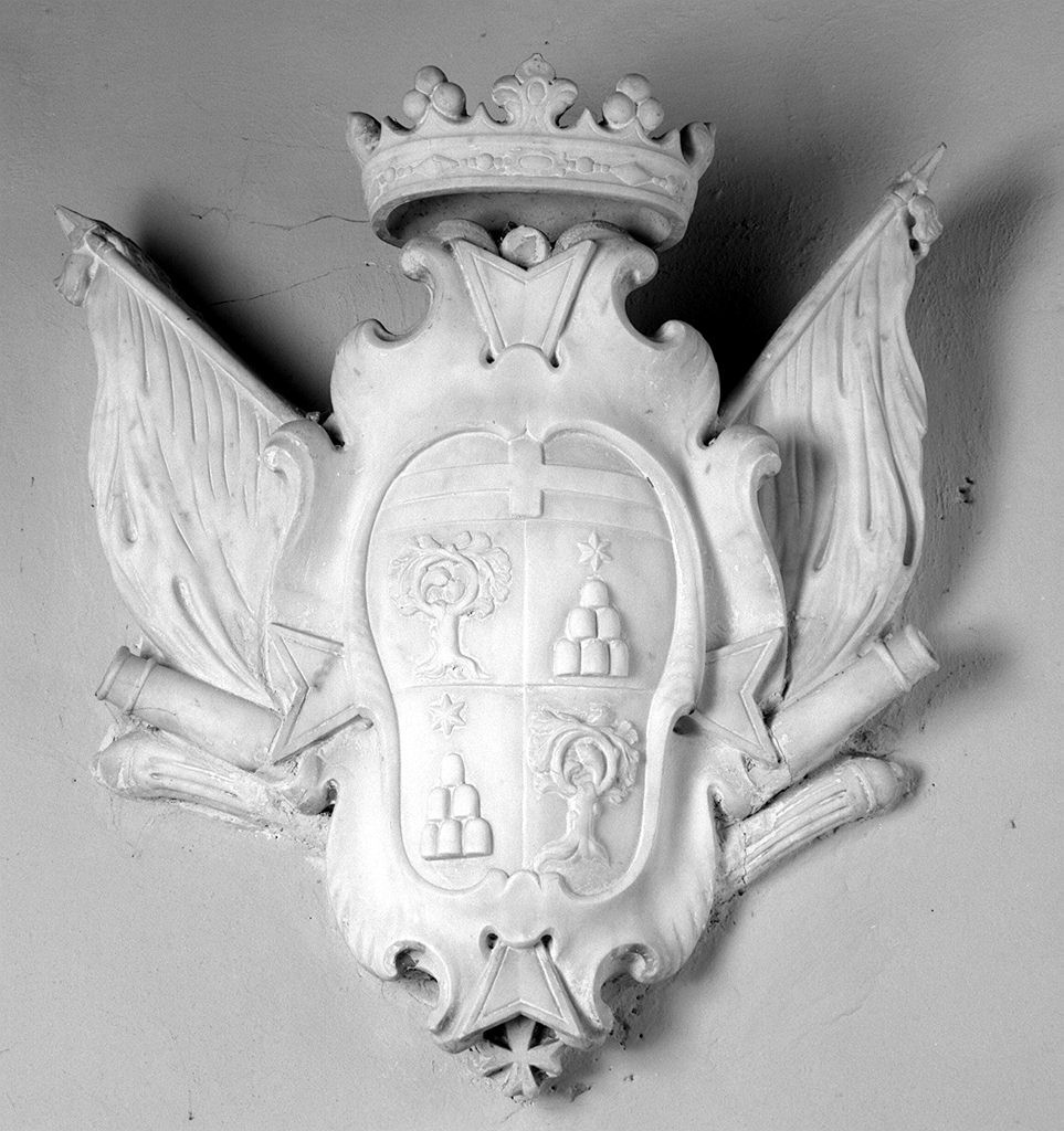 stemma gentilizio della famiglia Chigi della Rovere (rilievo) - bottega senese (sec. XVIII)