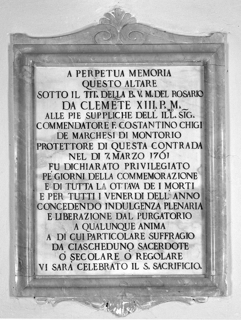 lapide commemorativa - bottega senese (sec. XVIII)