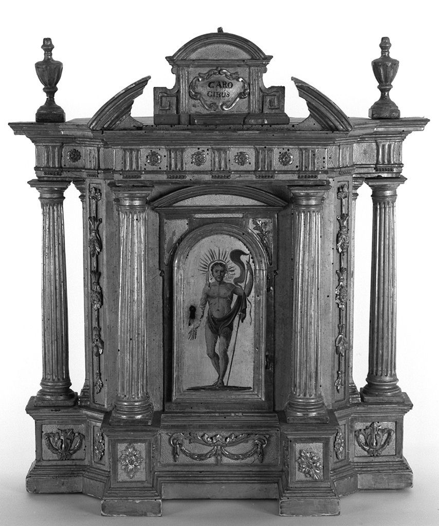 Cristo risorto (tabernacolo - a tempietto) - bottega senese (secc. XVIII/ XIX)