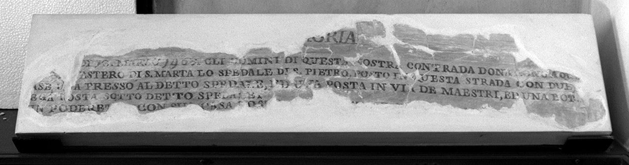 iscrizione (dipinto, frammento) - ambito senese (sec. XV)