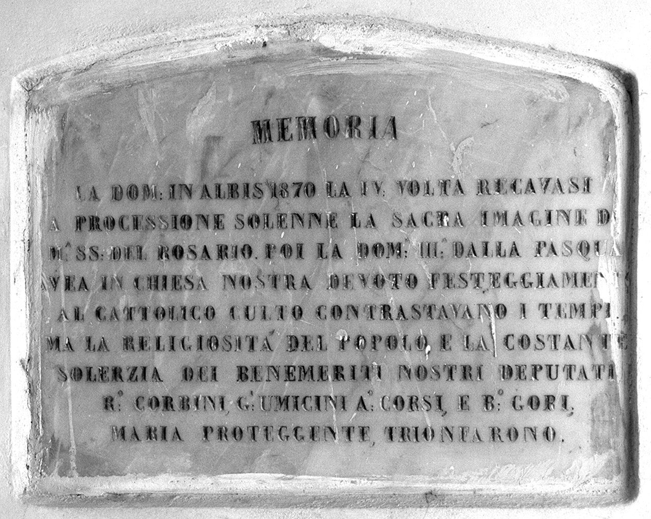 lapide commemorativa - bottega senese (sec. XIX)