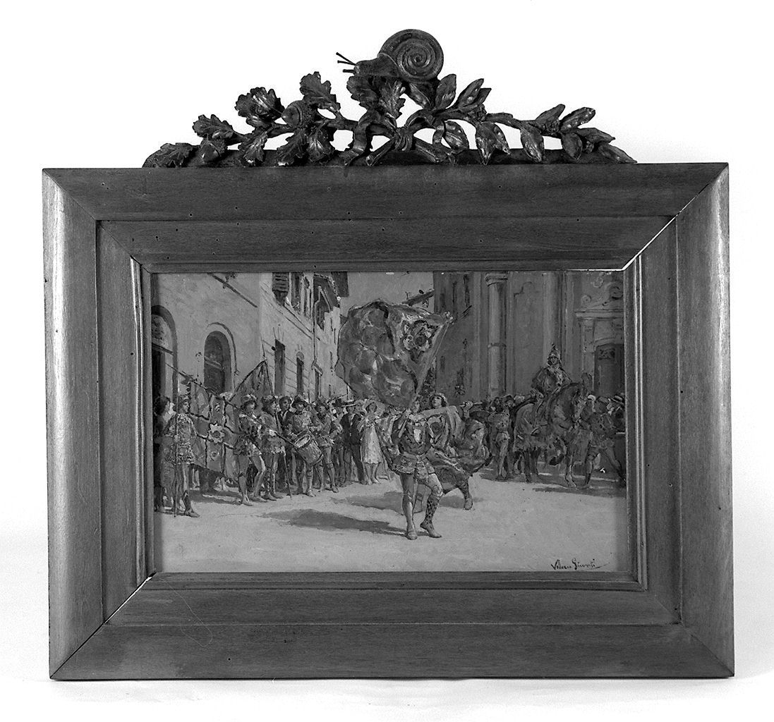 stemma della contrada della Chiocciola (cornice, elemento d'insieme) - bottega senese (prima metà sec. XX)