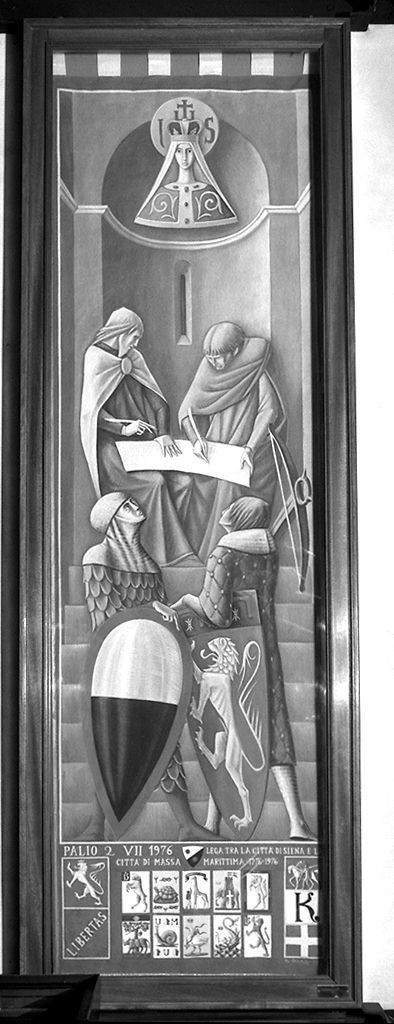 Madonna di Provenzano e alleanza tra la città di Siena e quella di Massa Marittima (palio) di Olla Pier Luigi (sec. XX)