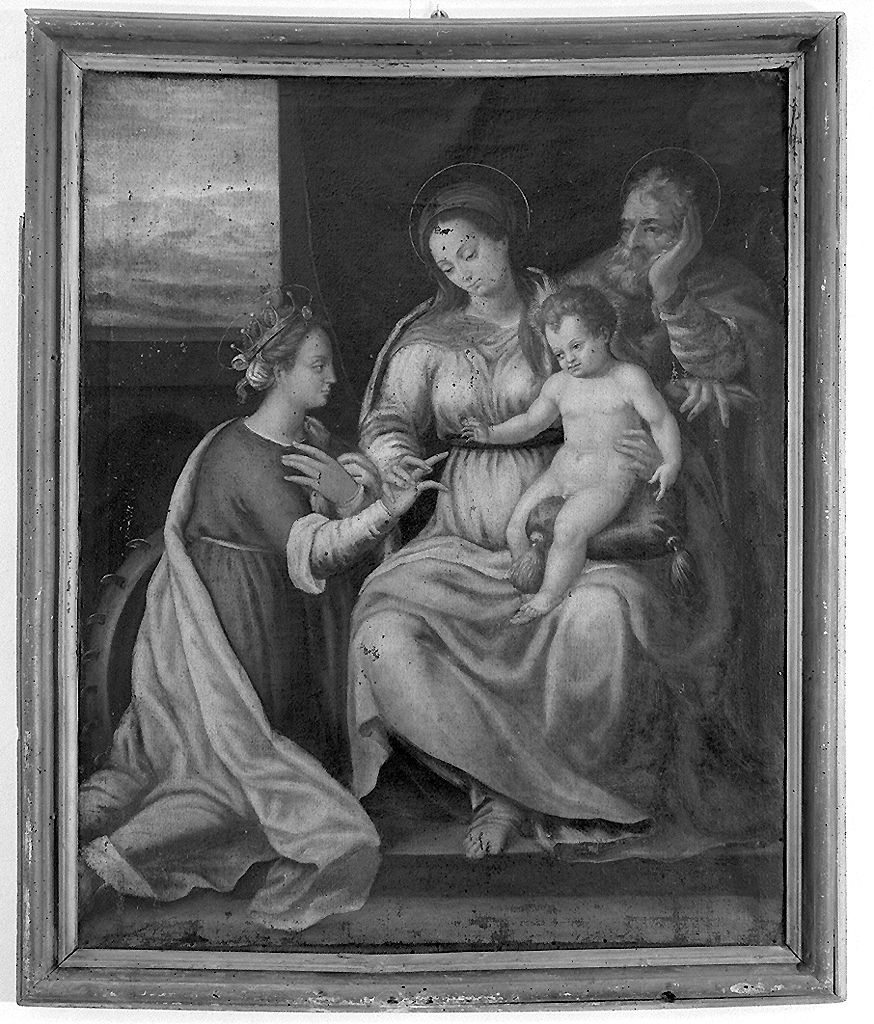 matrimonio mistico di Santa Caterina d'Alessandria (dipinto) - ambito aretino (secc. XVI/ XVII)