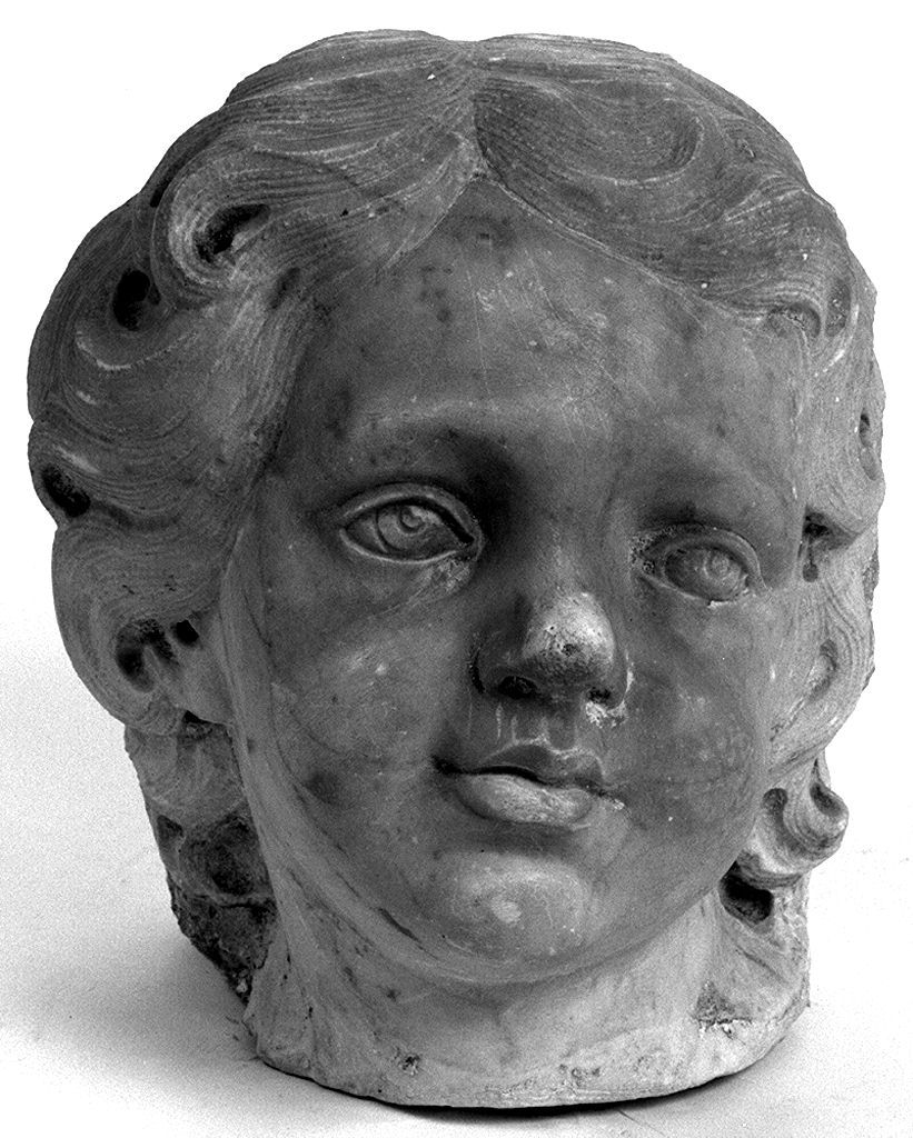 testa di bambino (scultura, frammento) - ambito toscano (secc. XVIII/ XIX)