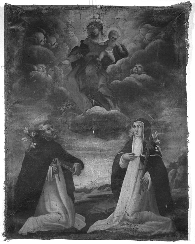 Madonna del Rosario con San Domenico e Santa Caterina da Siena (dipinto) - ambito toscano (secc. XVII/ XVIII)