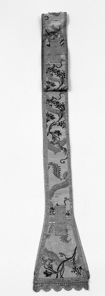 motivi decorativi vegetali (stola, elemento d'insieme) - manifattura italiana (ultimo quarto sec. XVIII)