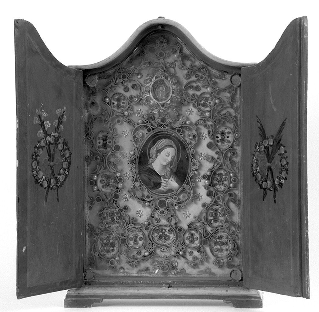 reliquiario - a tabella - bottega senese (sec. XIX)