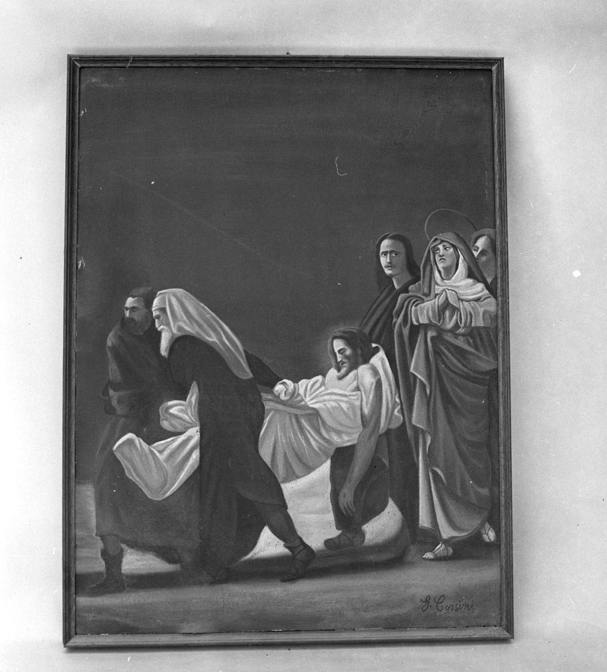 trasporto di Cristo al sepolcro (dipinto) di Corsini Giuseppe (prima metà sec. XX)