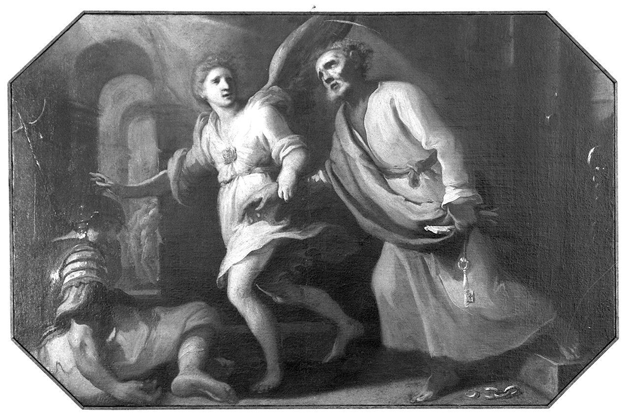 San Pietro liberato dal carcere da un angelo (dipinto) di Mei Bernardino (sec. XVII)