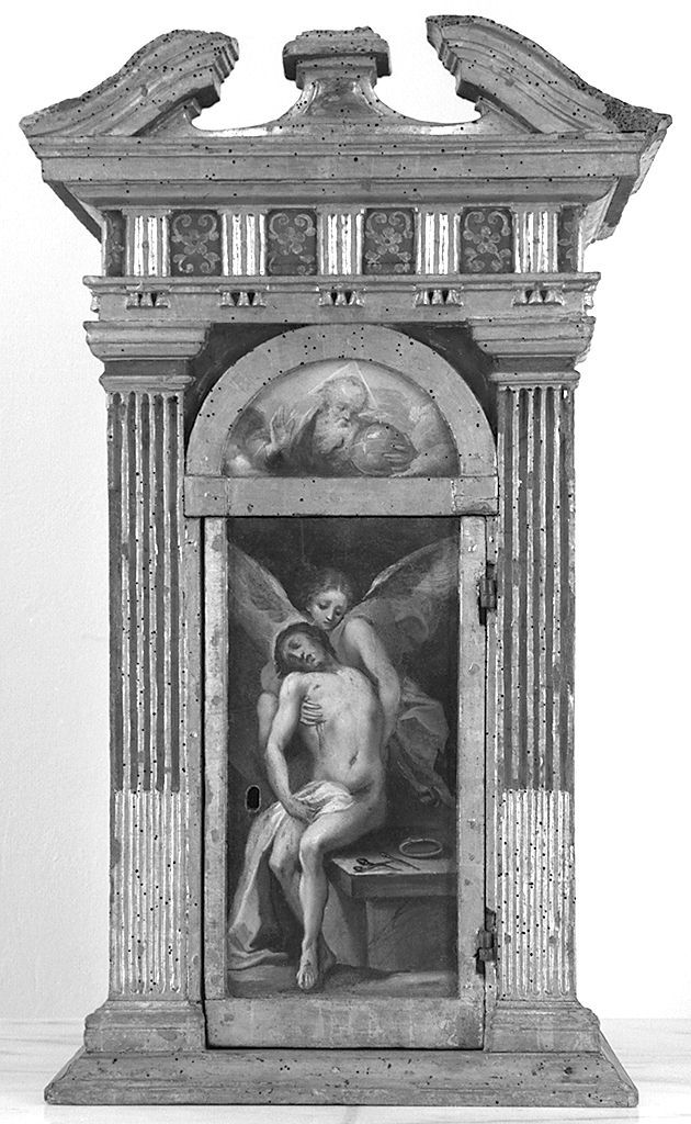 Dio Padre benedicente (tabernacolo - a frontale architettonico) di Salimbeni Ventura detto Bevilacqua (sec. XVII)