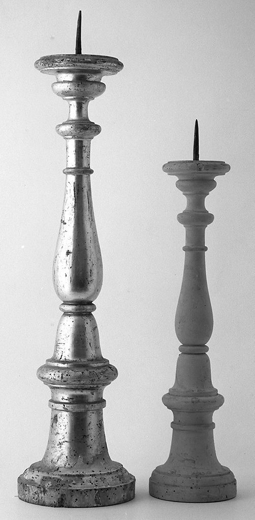 candeliere d'altare, serie - bottega toscana (prima metà sec. XIX)