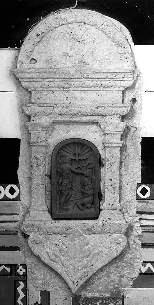 battesimo di Cristo (tabernacolo murale) - bottega toscana (prima metà sec. XVI)