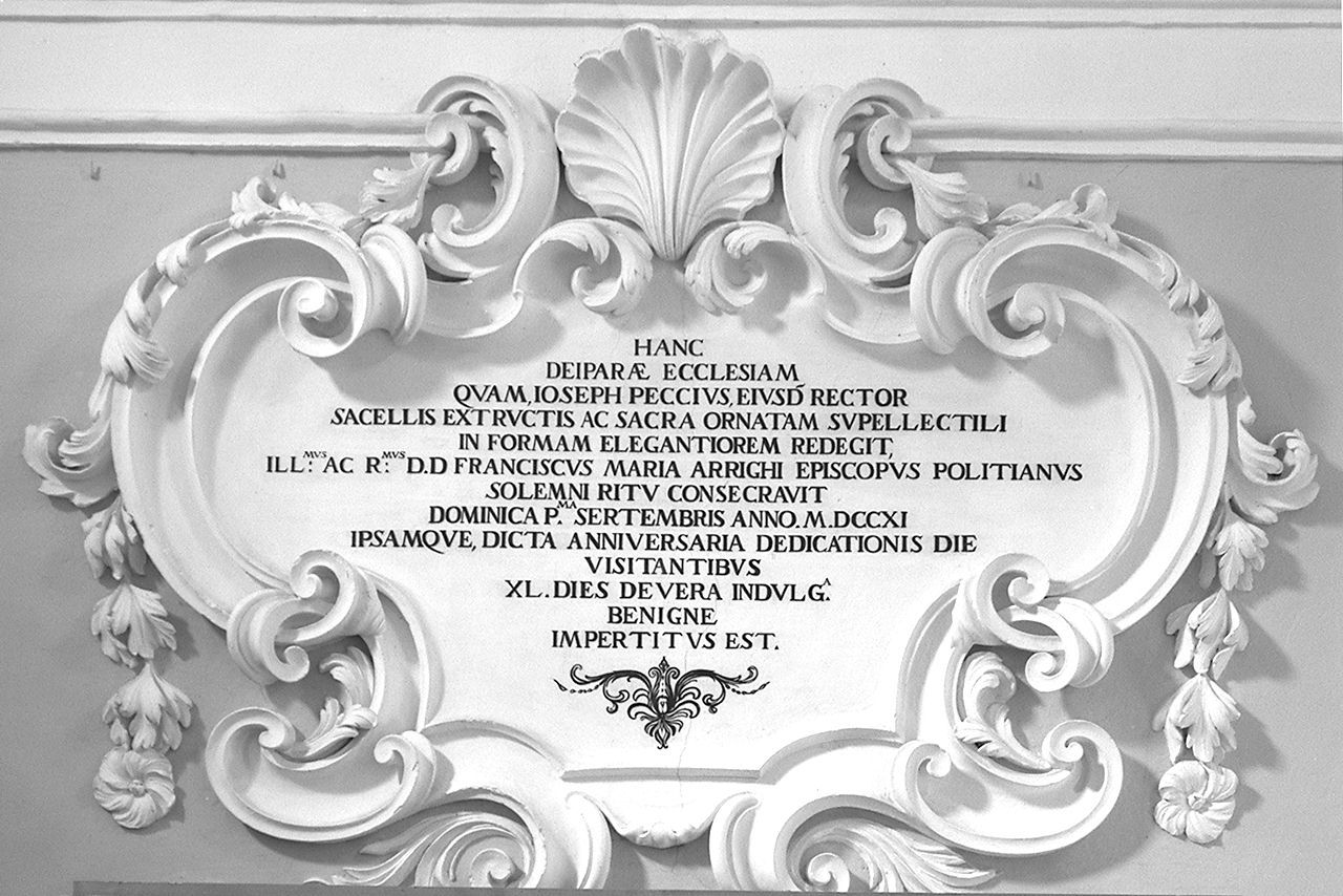 lapide, elemento d'insieme - bottega senese (sec. XVIII)