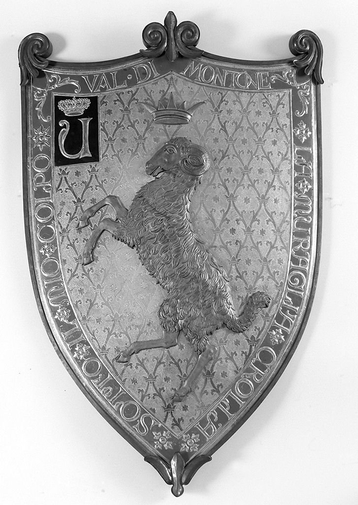 stemma della contrada di Valdimontone (scudo, elemento d'insieme) - bottega senese (sec. XX)