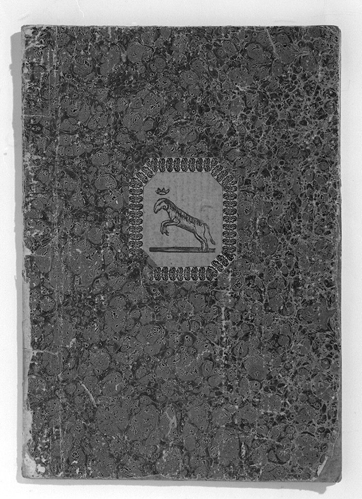 stemma della contrada di Valdimontone (coperta di libro) - ambito senese (sec. XVIII)