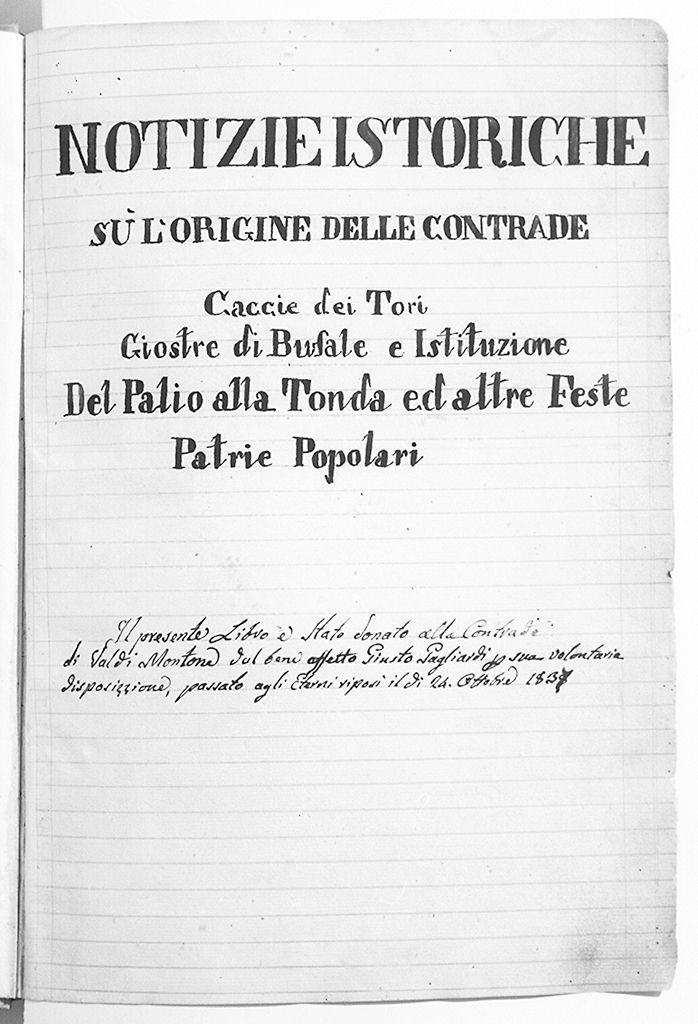 stemma della contrada di Valdimontone (coperta di libro, elemento d'insieme) - ambito senese (sec. XIX)