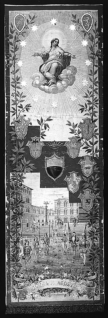 Madonna Assunta (palio) di Merlini Carlo (sec. XX)