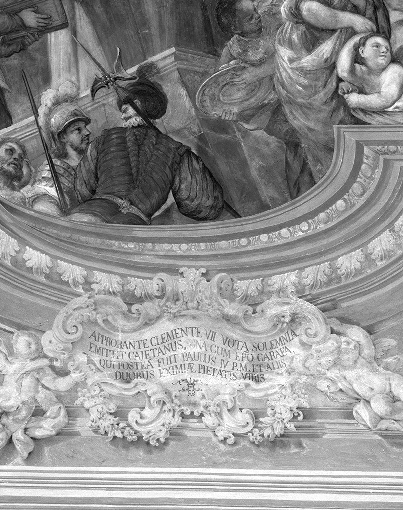 Papa Clemente VII concede la regola a San Gaetano da Thiene (dipinto, elemento d'insieme) di Nasini Giuseppe Nicola, Nasini Apollonio (sec. XVIII)